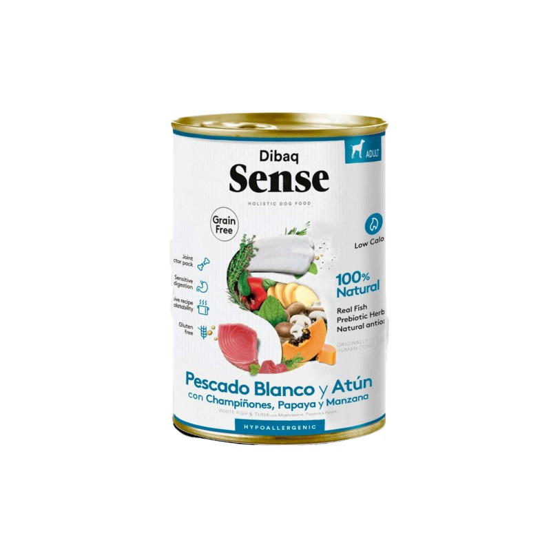 Dibaq Sense Dog Lata Grain Free Pescado Blanco y Atún 380gr
