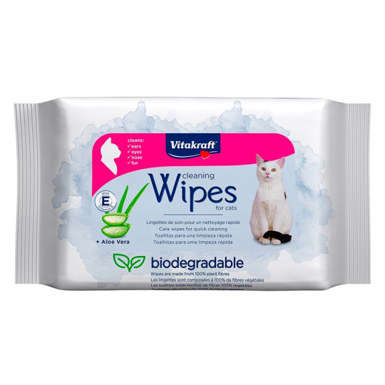 Vitakraft Toallitas Higiénicas con Aloe Vera para Gato