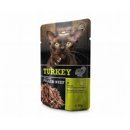 Leonardo Cat Sobre Pavo y Extra Pulled Ternera 70gr
