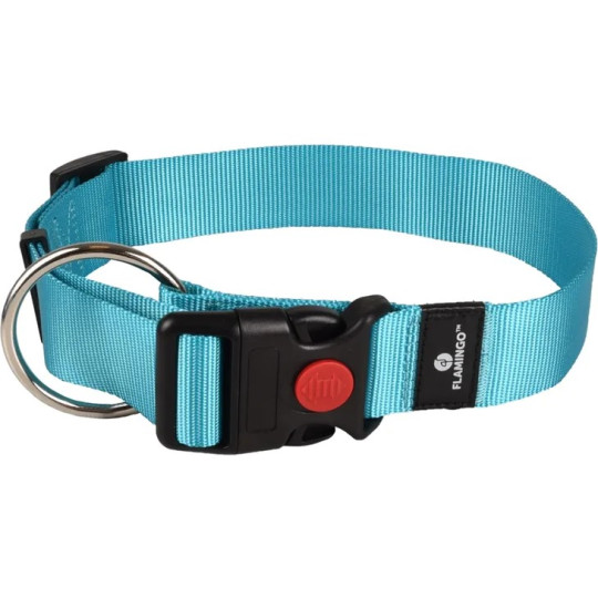 Collar Flamingo de Nylon Turquesa Ziggi para perros Talla XL