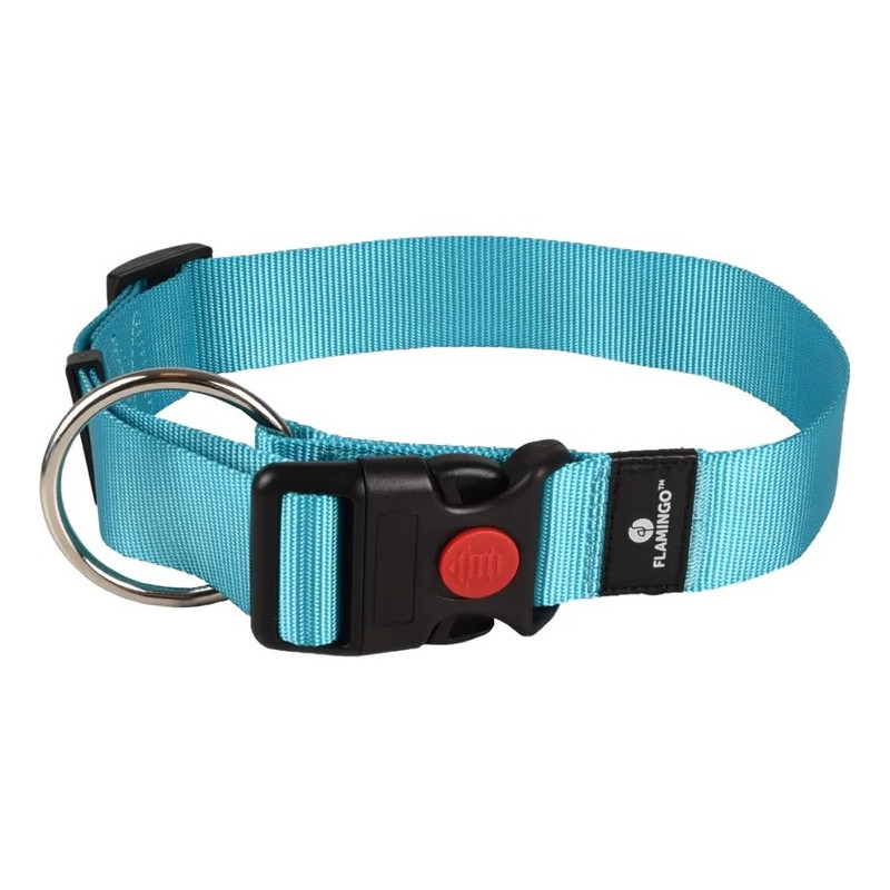Collar Flamingo de Nylon Turquesa Ziggi para perros Talla XL