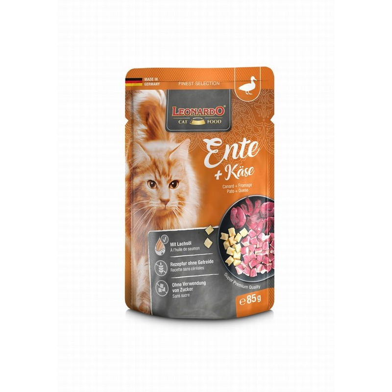 Leonardo Cat Sobre Menú de Pato y Queso 85gr
