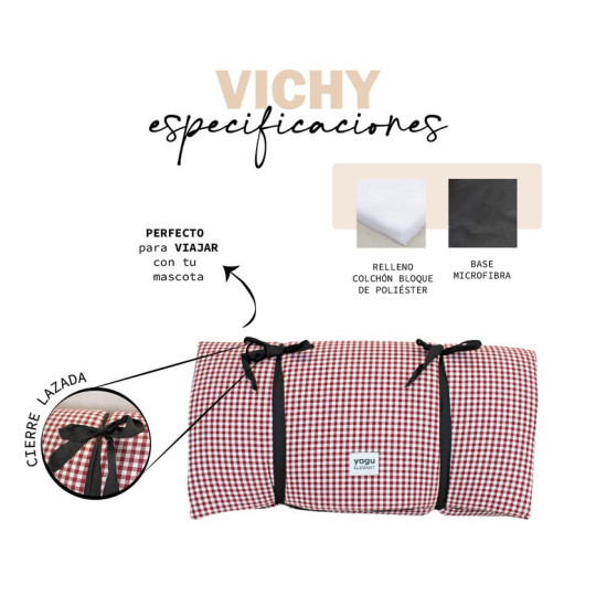 Yagu colchón Viaje Zenda Vichy Granate