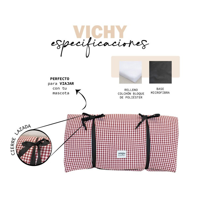 Yagu colchón Viaje Zenda Vichy Granate