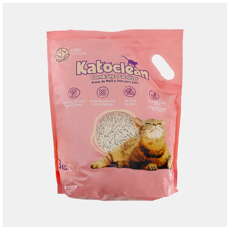 Katoclean Arena Natural Soja y Maíz en Pellets