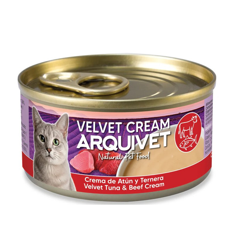 Arquivet Velvet Cat Lata Atún y Ternera en Crema 80gr
