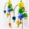 Ok! Juguete 3 Bolas Plástico, Cuerda y Cascabel para Pájaro 9x28cm