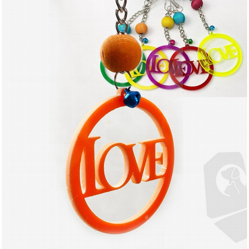 Ok! Juguete LOVE Plástico con Cascabel para Pájaros 6x17cm