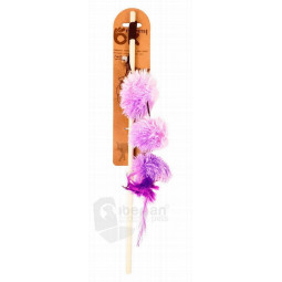 OK! Cat Juguete Palo con Peluche y Plumas y Catnip