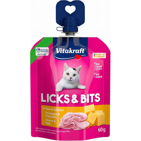Vitakraft Lick Bits Jamón y queso para gatos
