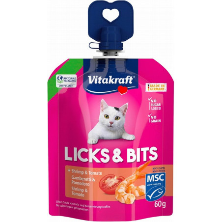 Vitakraft Lick Bits Gambas y Tomate para gatos
