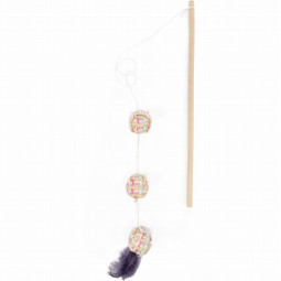 Flamingo Cat Juguete Varita con Pelota Púrpura Texa