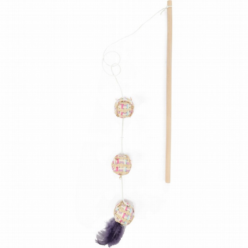 Flamingo Cat Juguete Varita con Pelota Púrpura Texa