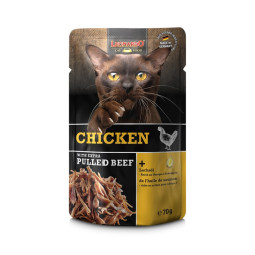 Leonardo Cat Sobre Pollo y Extra Pulled Ternera 70gr