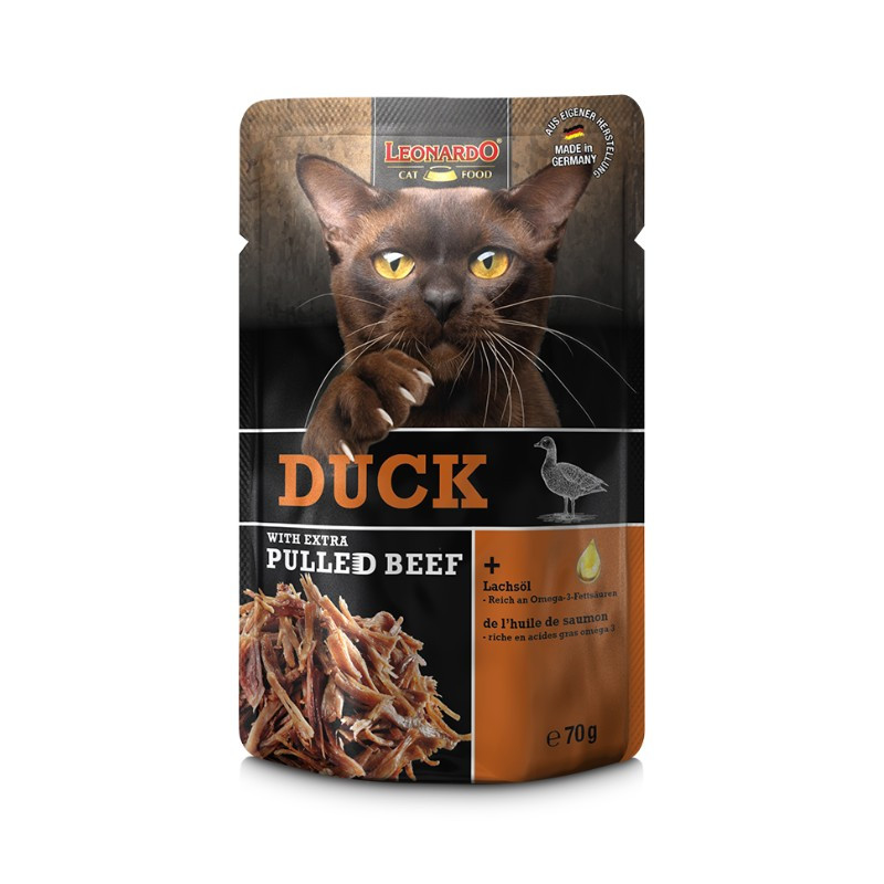Leonardo Cat Sobre Pato y Extra Pulled Ternera 70gr