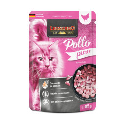 Leonardo Cat Sobre Menú Puro en Pollo 85gr