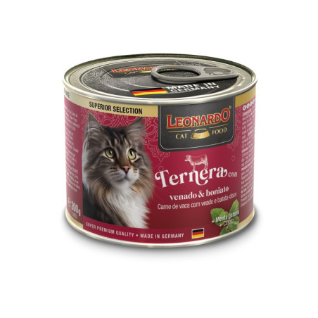 Leonardo Cat Lata Ternera con Venado y Boniato 200gr
