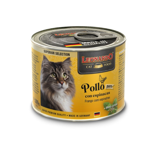 Leonardo Cat Lata Pollo con Espincas 200gr