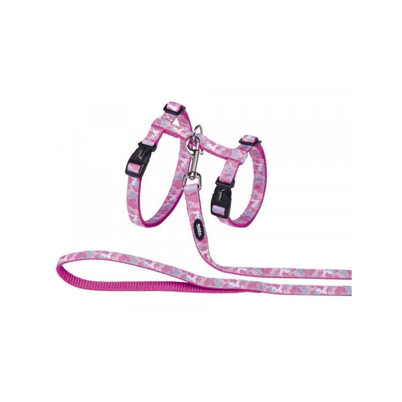 Nobby Set Arnés y Correa para Gato XL Camuflaje Rosa