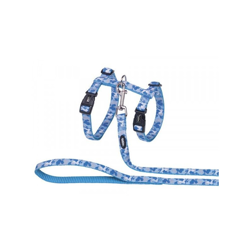 Nobby Set Arnés y Correa para Gato XL Camuflaje Azul Claro