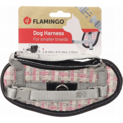 Flamingo Arnés EEny Meeny Rosa y blanco Talla S