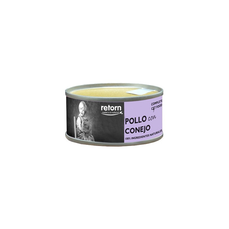 Retorn húmedo pollo y conejo para gatos