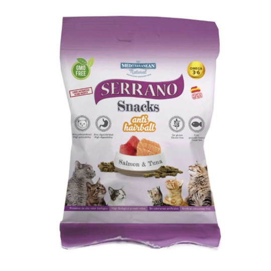 Snack Serrano Salmón y atún para gato