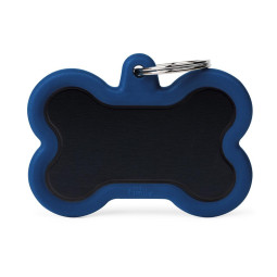 Aluminio negro borde azul oscuro