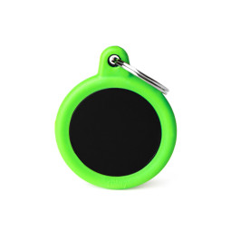 Círculo aluminio negro borde verde