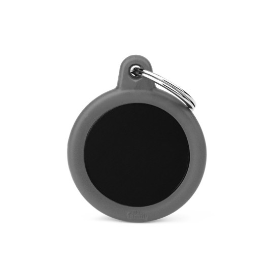 Círculo aluminio negro borde gris