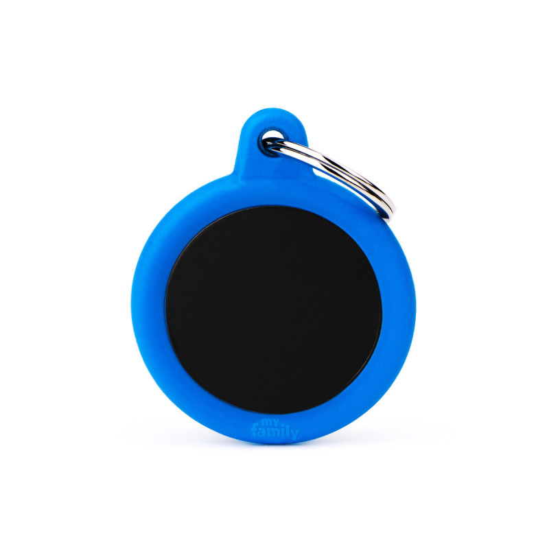 Círculo aluminio negro borde azul