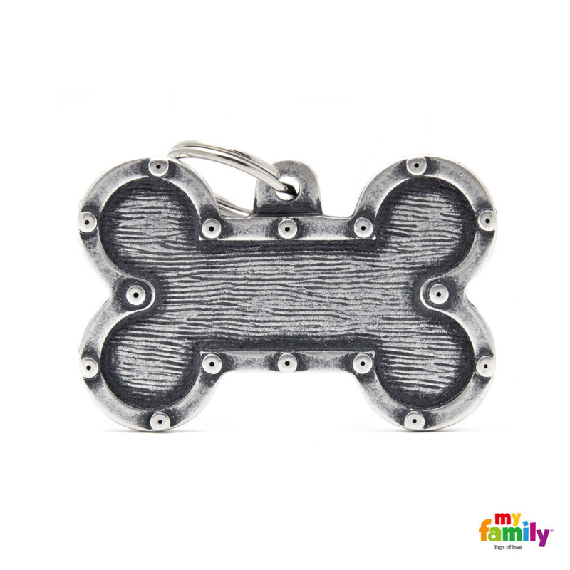 Hueso XL futurista plata antigua