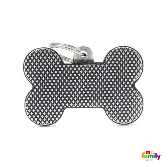 Hueso rombos plata antigua