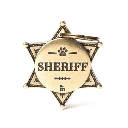 Chapa Identificativa Estrella sheriff latón ingles