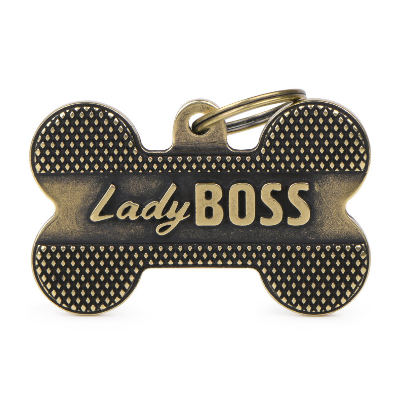 Chapa Identificativa Hueso "Lady Boss" latón ingles Chapa Identificativa Hueso "Lady Boss" latón ingles