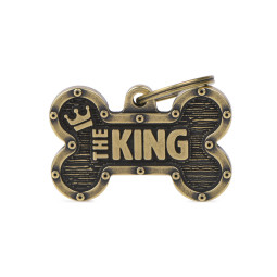 Chapa Identificativa Hueso "The king" latón ingles