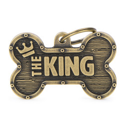 Chapa Identificativa Hueso "The king" latón ingles