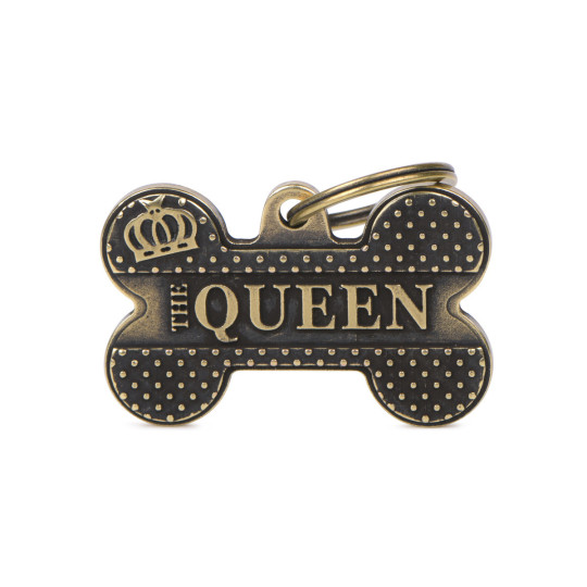Chapa Identificativa Hueso "The Queen" latón ingles