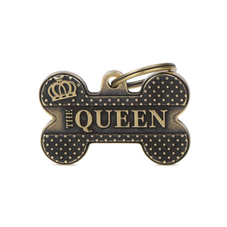 Chapa Identificativa Hueso "The Queen" latón ingles
