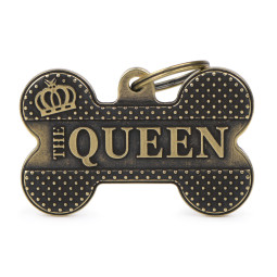 Chapa Identificativa Hueso "The Queen" latón ingles