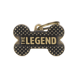 Chapa Identificativa Hueso "The Legend" latón ingles
