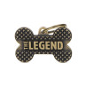 Chapa Identificativa Hueso "The Legend" latón ingles