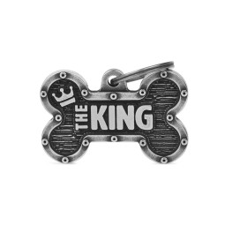 Chapa Identificativa Hueso "The King" plata antigua