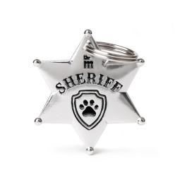 Chapa Identificativa Estrella sheriff bronce blanco