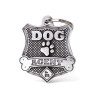 Chapa Identificativa Perro Policia bronce blanco