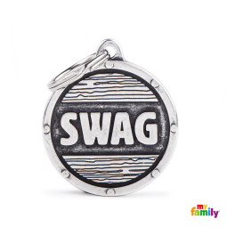 Chapa Identificativa Circulo "Swag" plata antigua