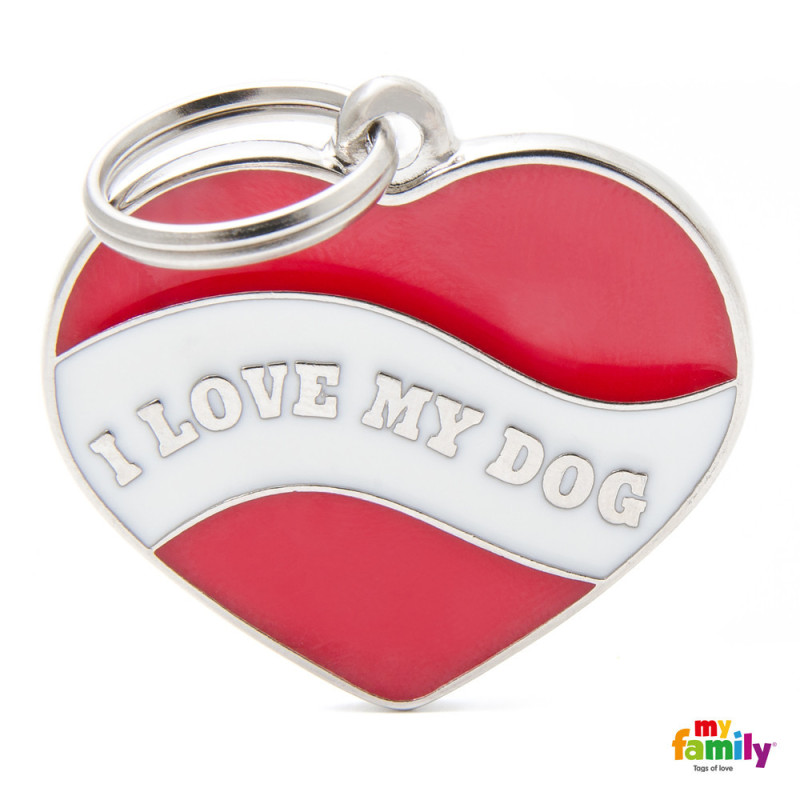 Chapa Identificativa i love my dog
