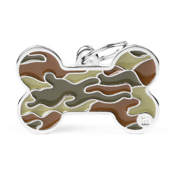 Chapa identificativa hueso camuflaje verde