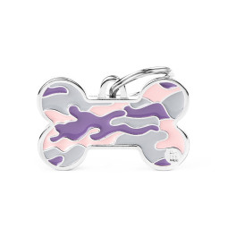 Chapa identificativa hueso camuflaje rosa