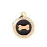 Chapa identificativa círculo hueso negro y dorado